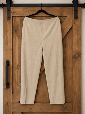 Halara XL Oatmeal Beige Pull-On Dress Pants Cropped Ankle Work Career NWT P388